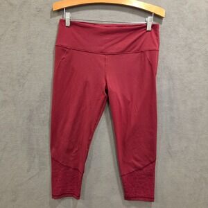 Victoria Secret‎ Pink Sport Leggings Womens Size Large Maroon Lace Gym Leisure